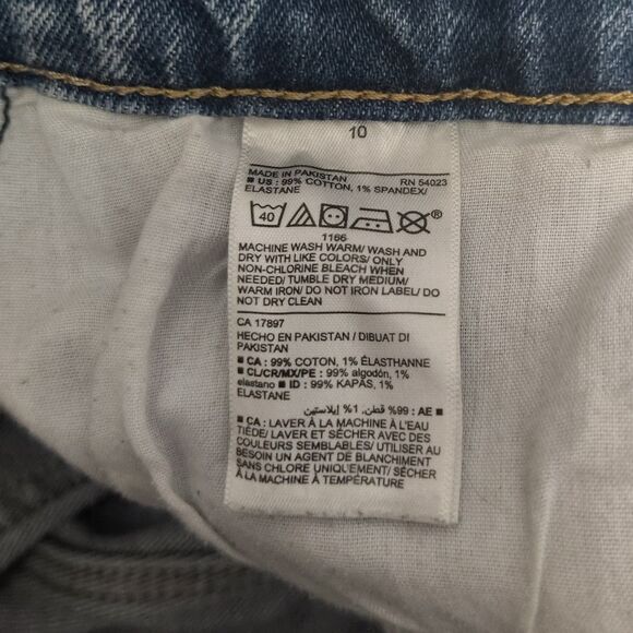 Old Navy Extra High Rise Sky-Hi Straight Jeans Distressed Womens 10 Button Fly - Picture 6 of 6